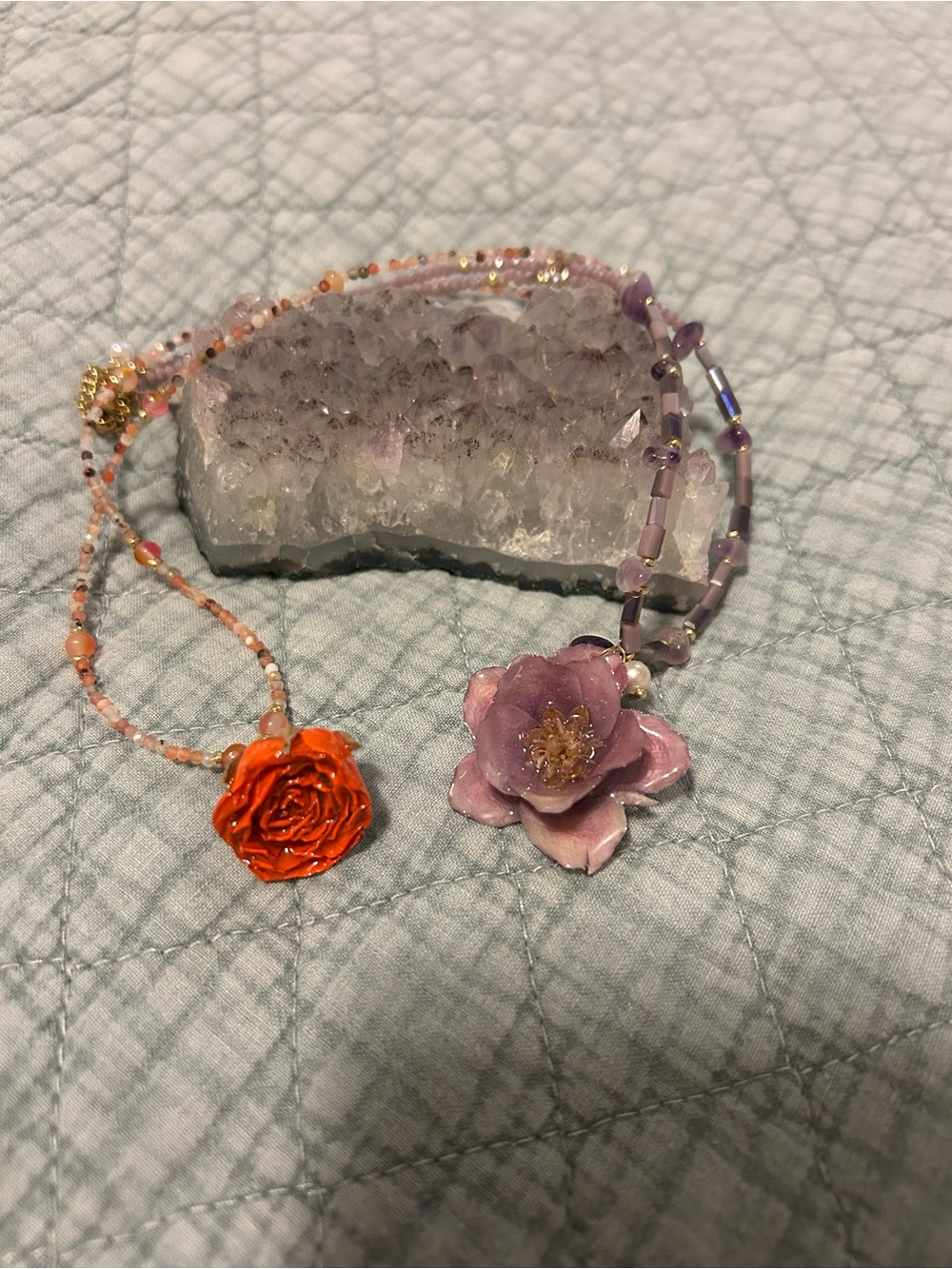 Hand Crafted Real Floral Pendant Necklaces